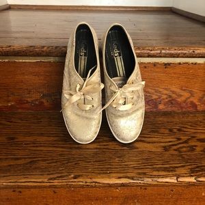 Gold metallic leather Keds - Size 8